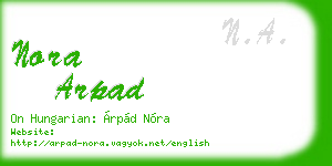 nora arpad business card
